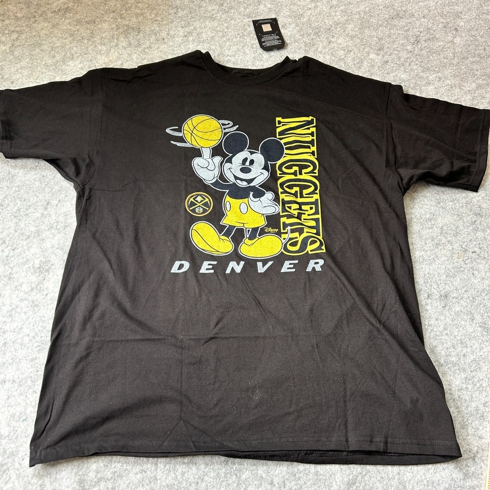 Disney x Junk Food  Denver Nuggets Black Mickey Mouse T-Shirt Mens XL NEW